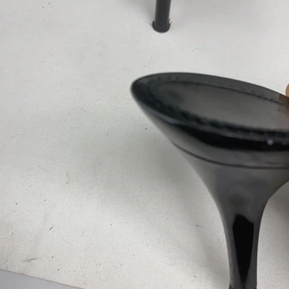 Dior Sz 37 Black Logo High Heel Sandals Bow Studs - Picture 14 of 16